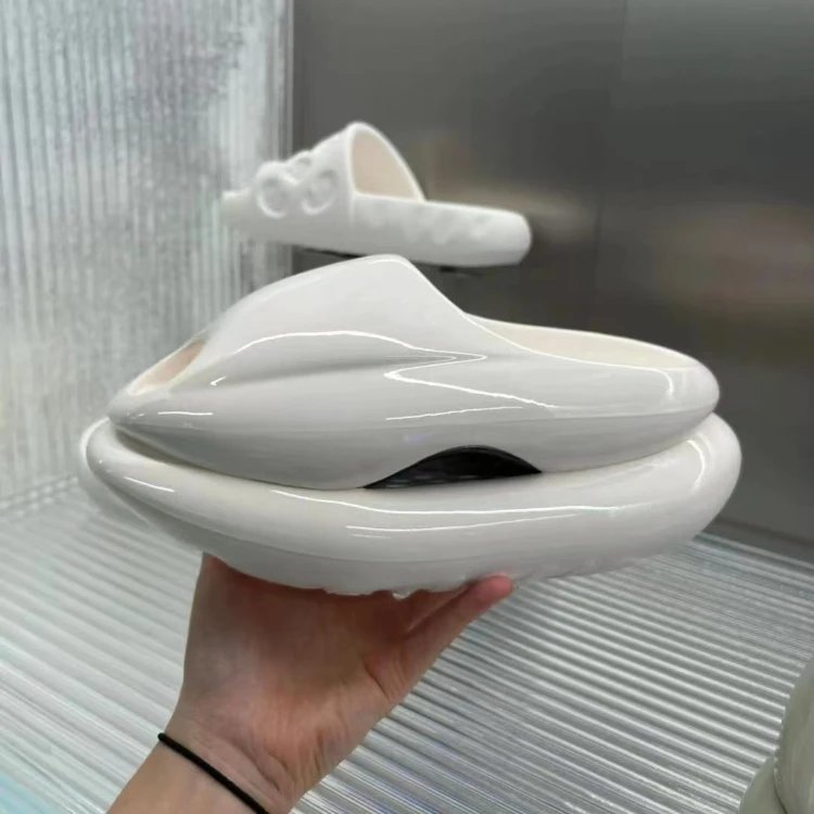 Unbranded Sandals Glossy peep-toe chunky platform slip-on — SKU-06-white [double height version]]