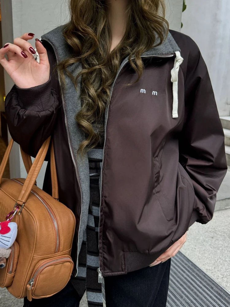 MM Jackets Reversible contrast hood zip bomber jacket image 2