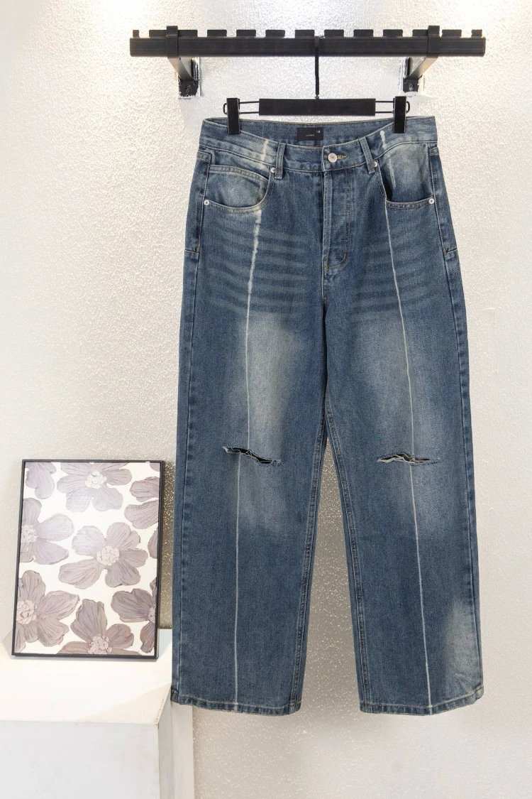 Unknown Brand Distressed Wide-Leg Jeans - 004941