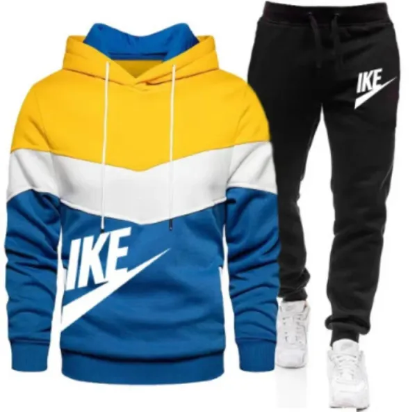 Design Color-Block Hoodie and Sweatpants Set Multicolor - 1