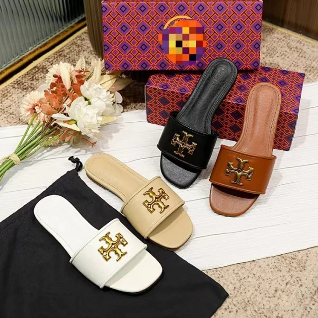 Tory Burch Slippers Double T Logo Flat Slide product detail image 2