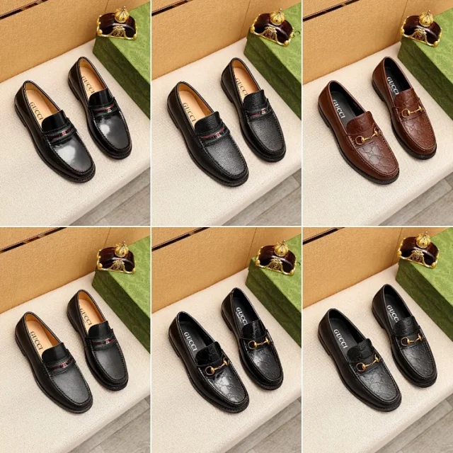 Gucci Leather Shoes loafers with horsebit or web stripe detail product detail image 1