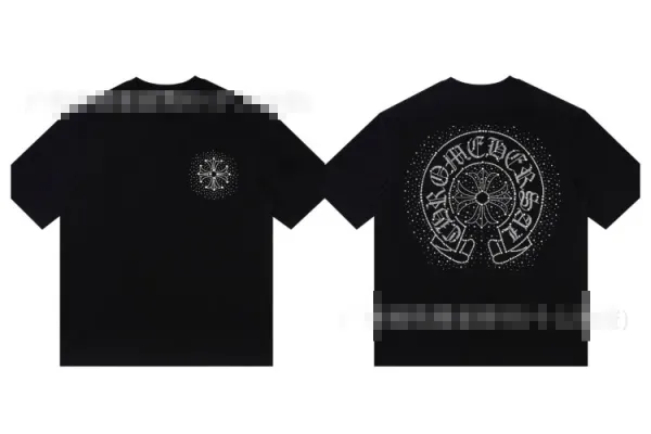 Chrome Hearts Cross Logo Embroidered Black T-Shirt - 1