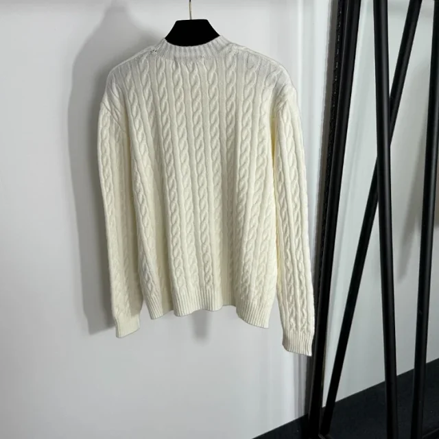 Unbranded Matching Sets 5401 Cable-Knit Sweater and Wide-Leg Trousers Set product detail image 2