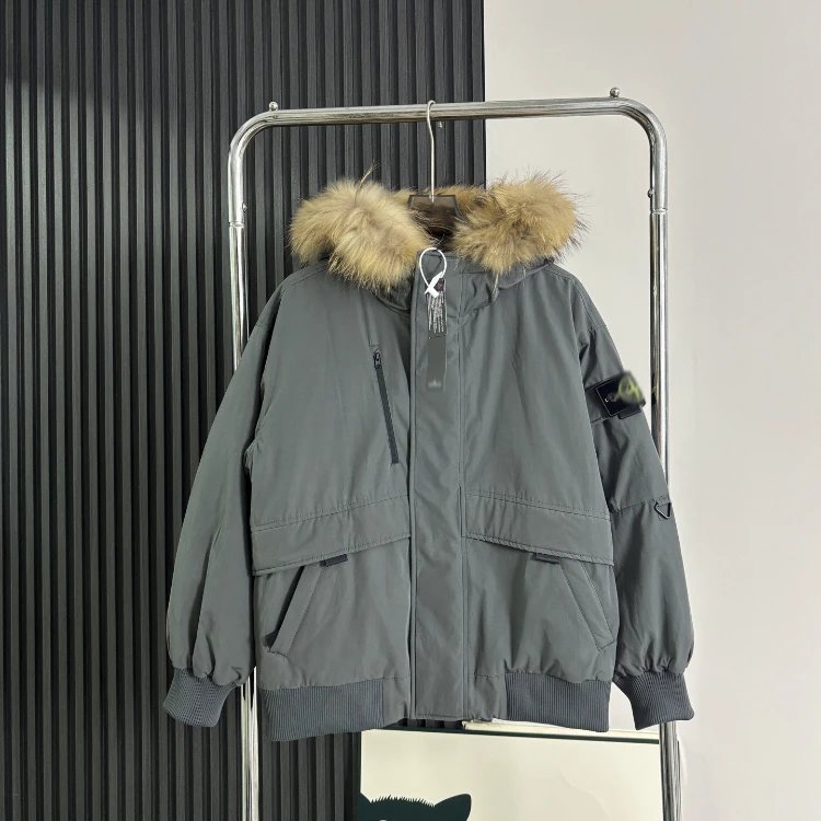 Unbranded Down Jackets STD90 fur-trim hood — SKU-03-39 Gray