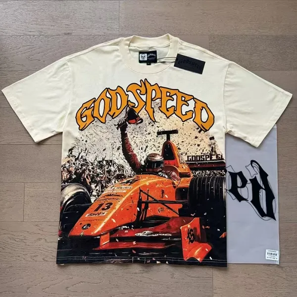 Godspeed Formula 1 Graphic Print Off-White T-Shirt - 1
