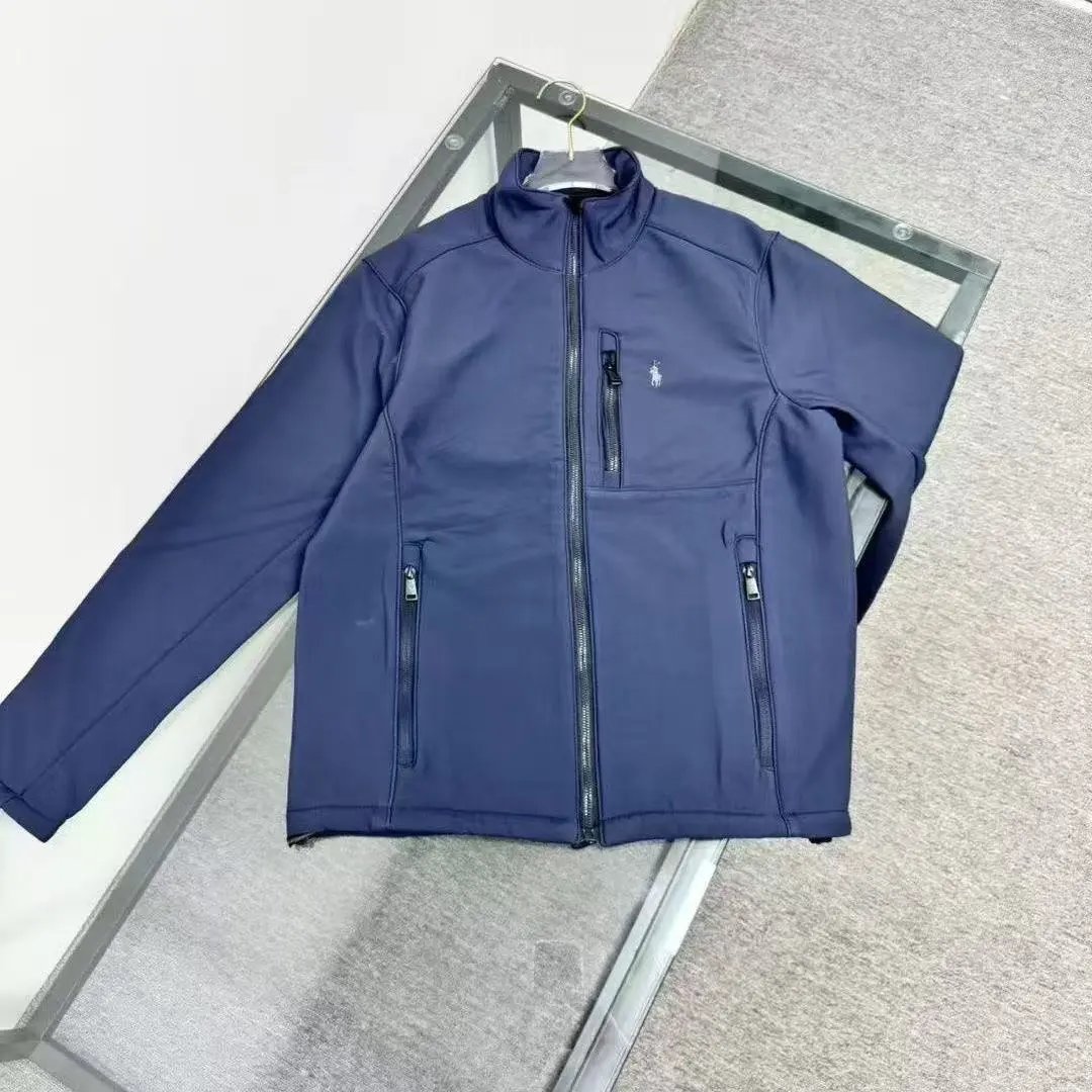 Ralph Lauren Single-Breasted Trench Coat — Blue Jacket