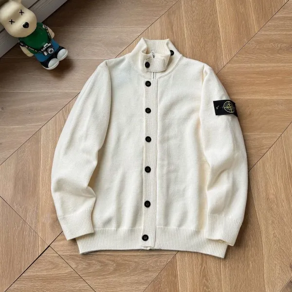 Stone Island Knit Cardigan Off-White Outerwear.cardigan - 1
