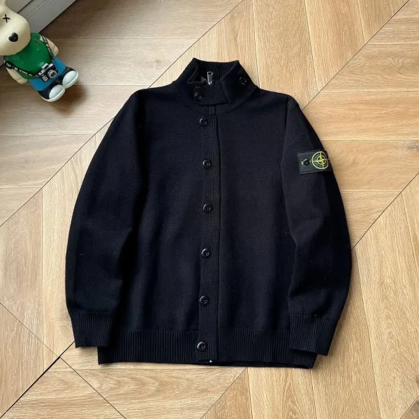 Stone Island Knit Cardigan Black Outerwear.cardigan - 1