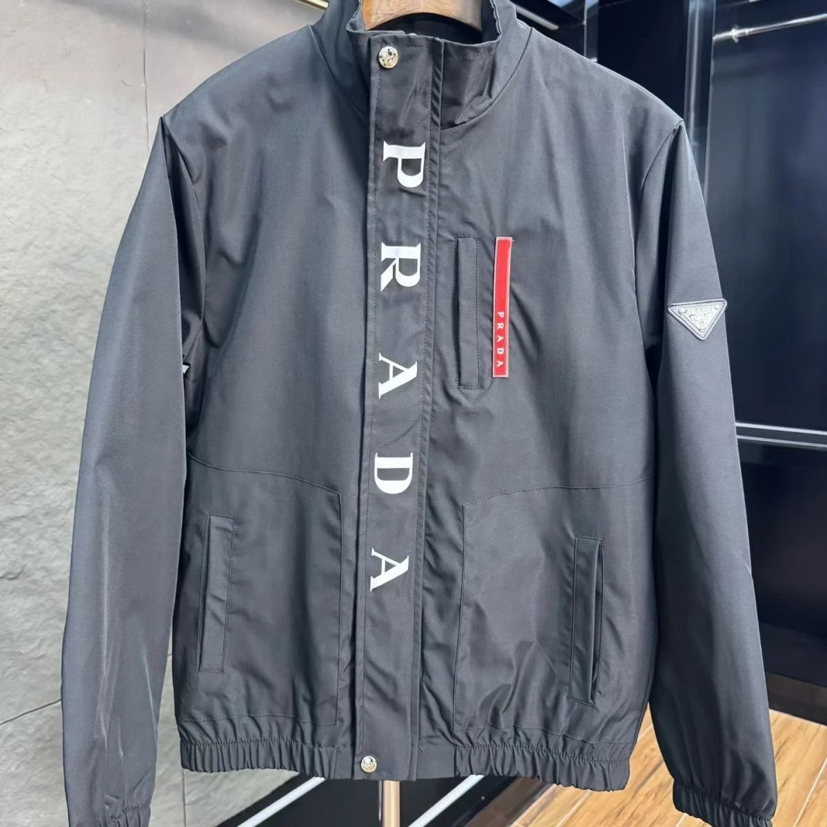 Louis Vuitton Jackets Monogram Zip-Up Jacket — Black 56041(Slightly small in size)