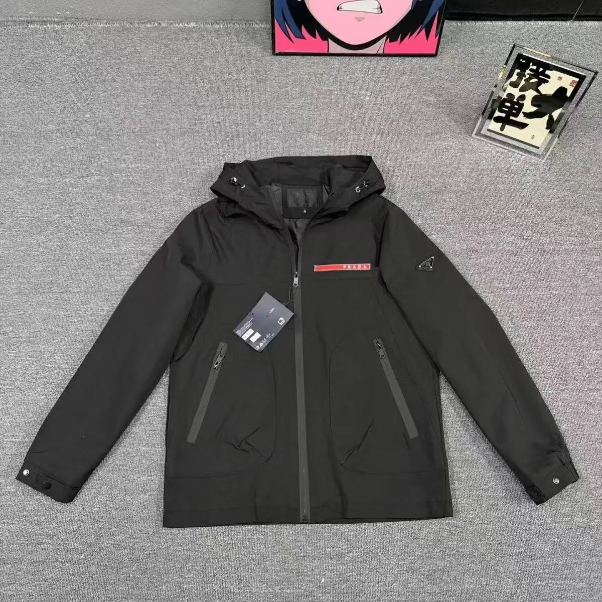 Louis Vuitton Jackets Monogram Zip-Up Jacket — Black 56040(Slightly small in size)