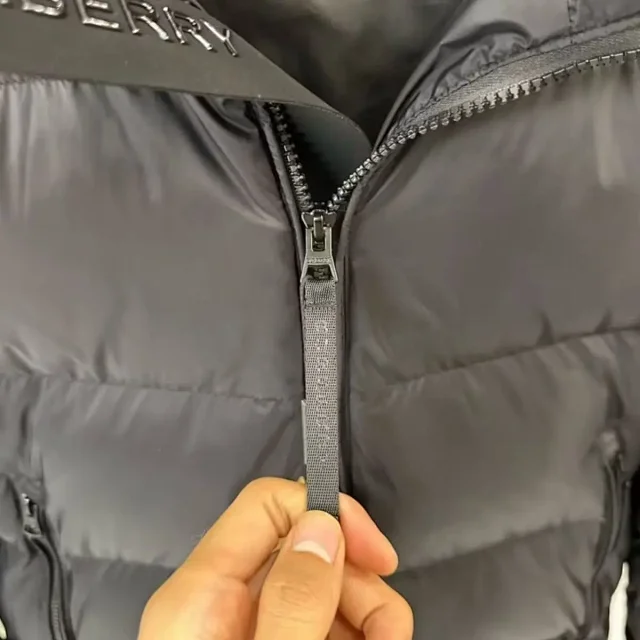 Burberry Down Jackets Check-lined hooded puffer jacket product detail image 9