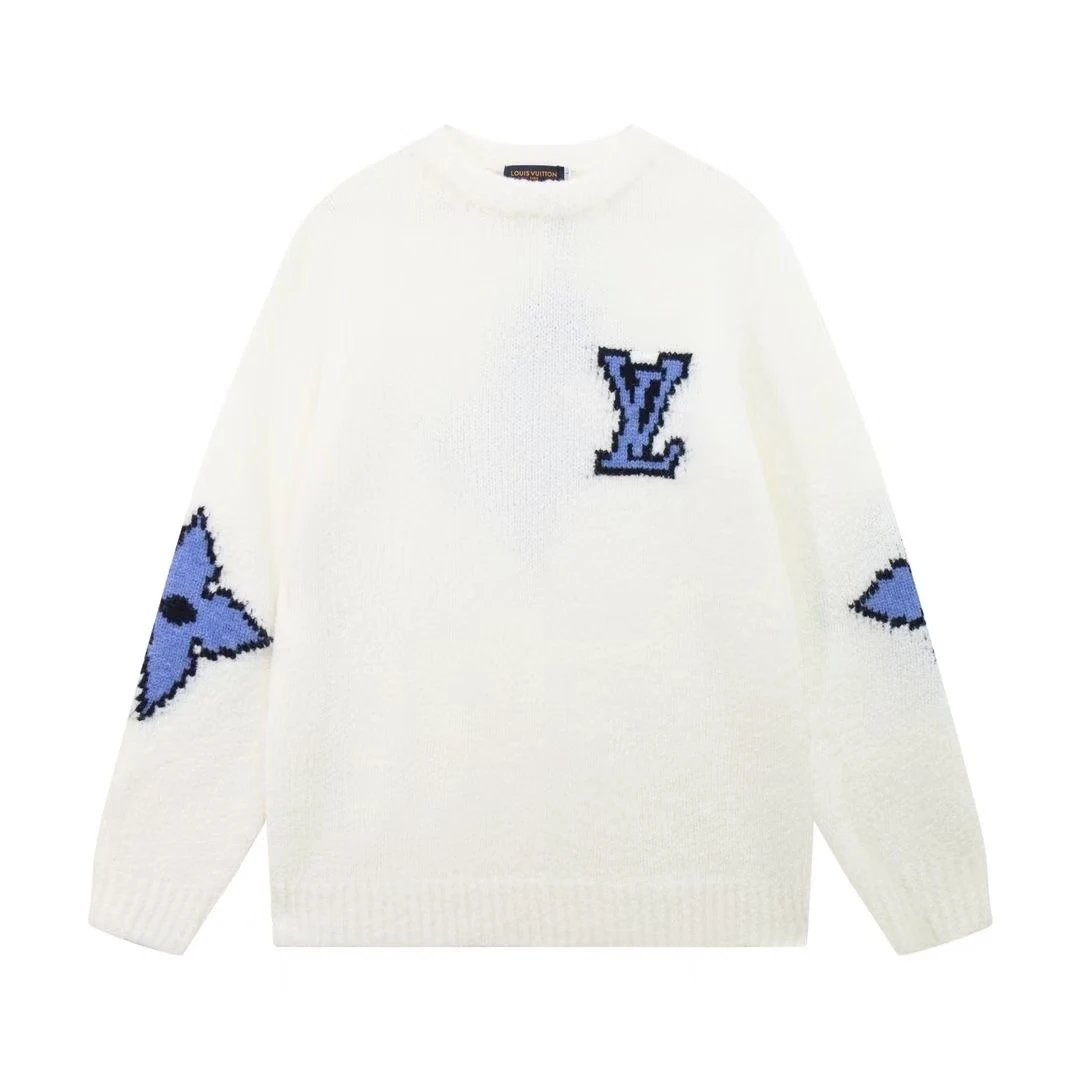 Louis Vuitton Monogram Flower Knit Sweater White - 1