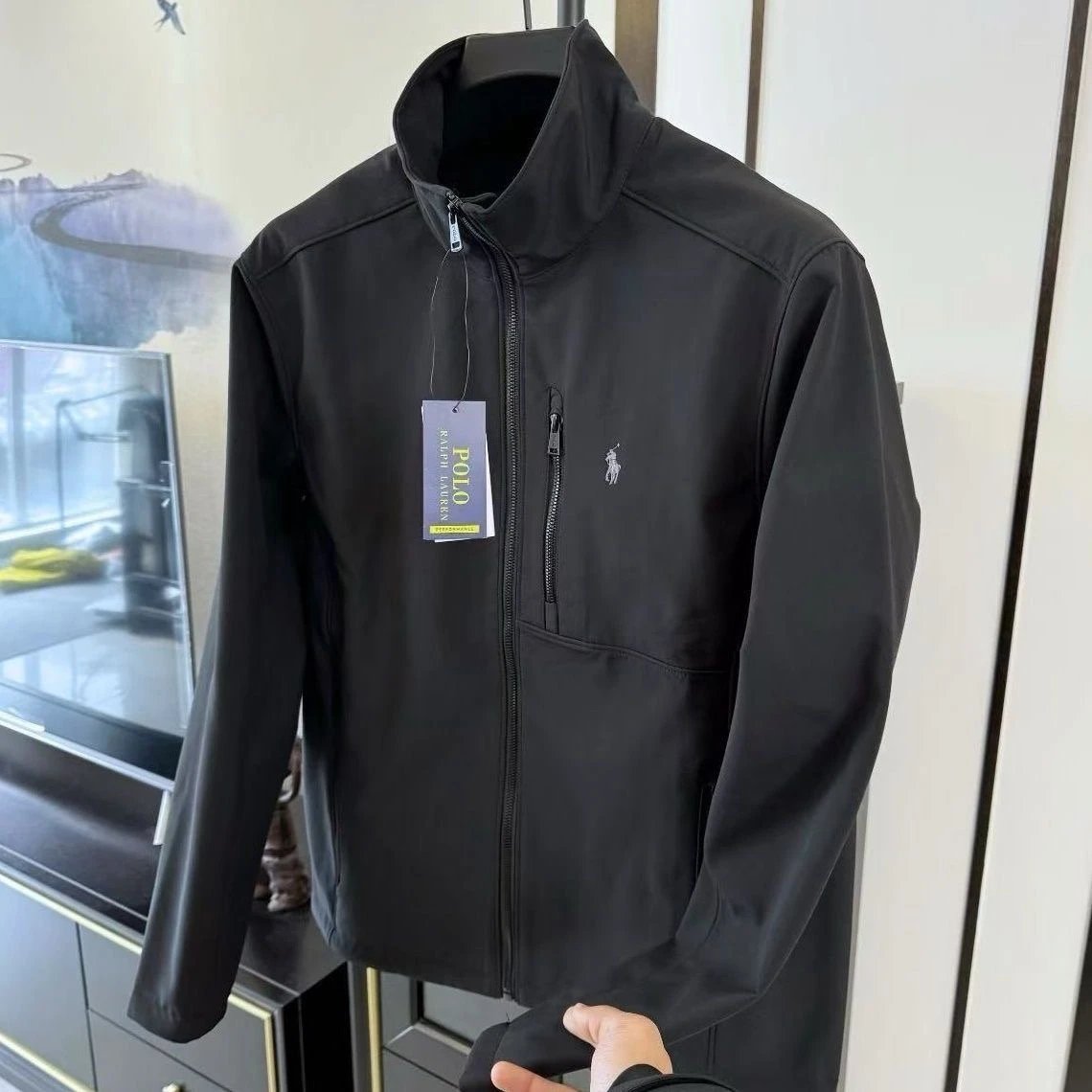 Ralph Lauren Single-Breasted Trench Coat — Jacket black