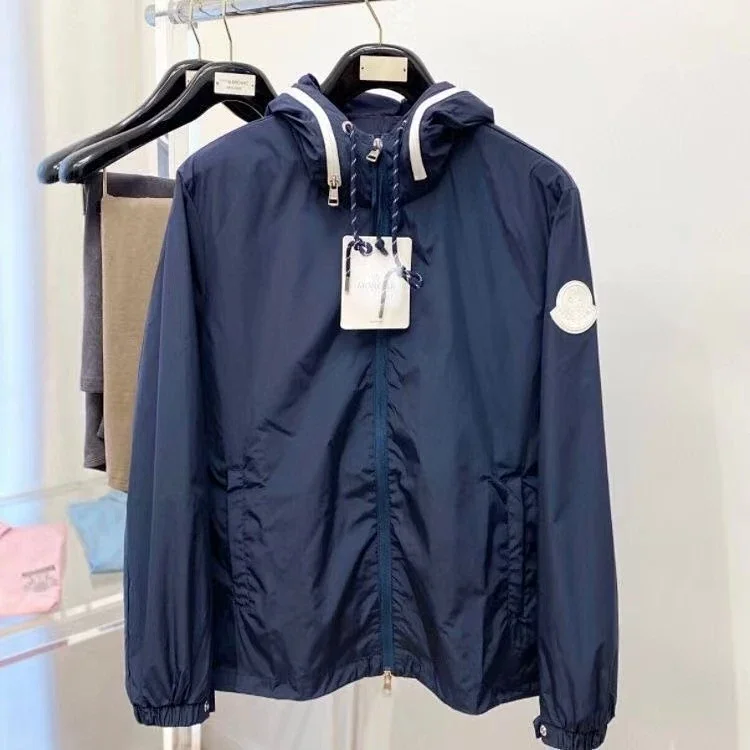 Under Armour Jackets 626 Detachable-Hooded Jacket — Moncler style 4 – navy blue with a white label