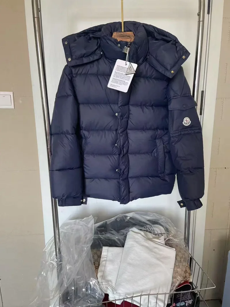 Under Armour Jackets 626 Detachable-Hooded Jacket — Moncler down jacket – navy blue, without a fur collar