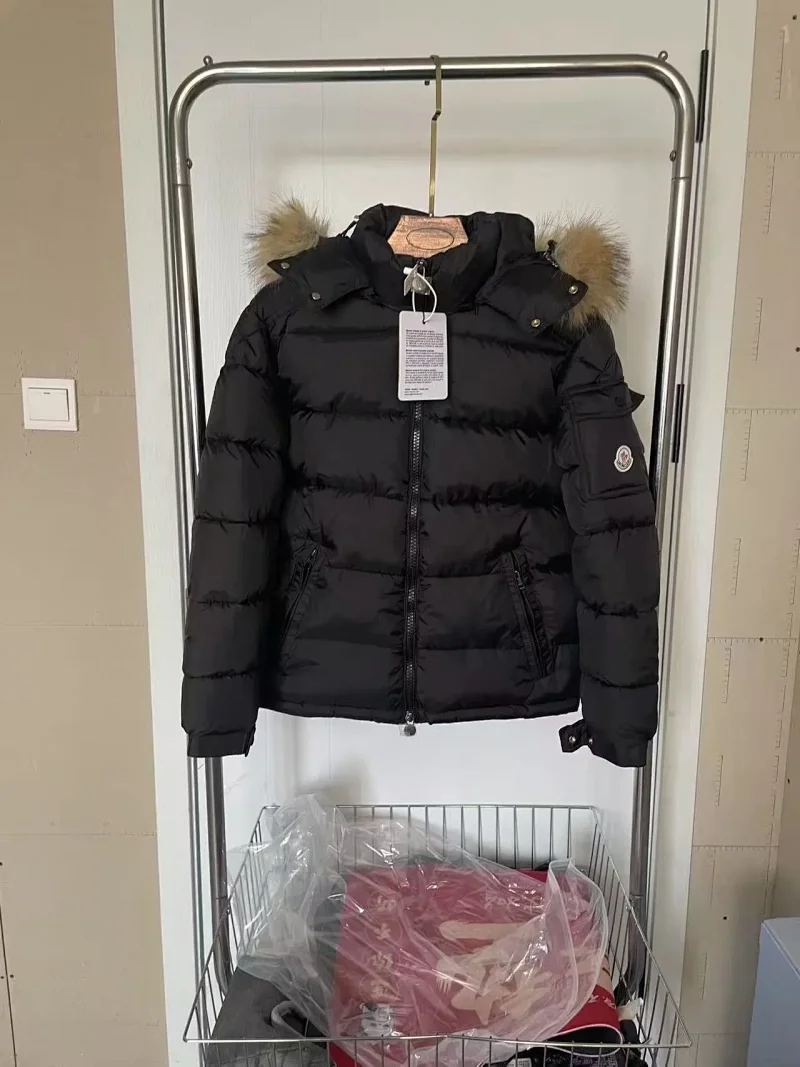 Under Armour Jackets 626 Detachable-Hooded Jacket — Moncler down jacket – black with a fur-lined collar