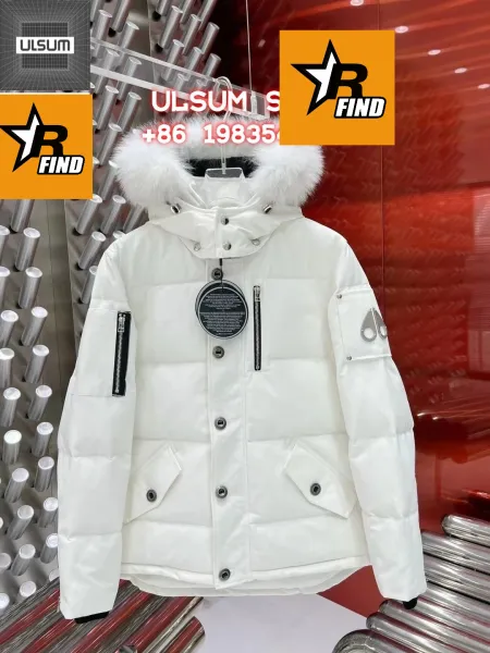 Moose Knuckles Parka White Fur-Trimmed Down Jacket - 1