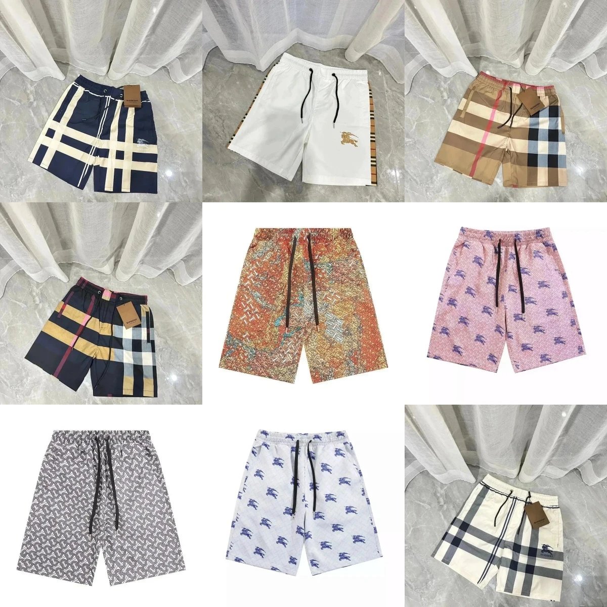 Burberry Check & Print Shorts 