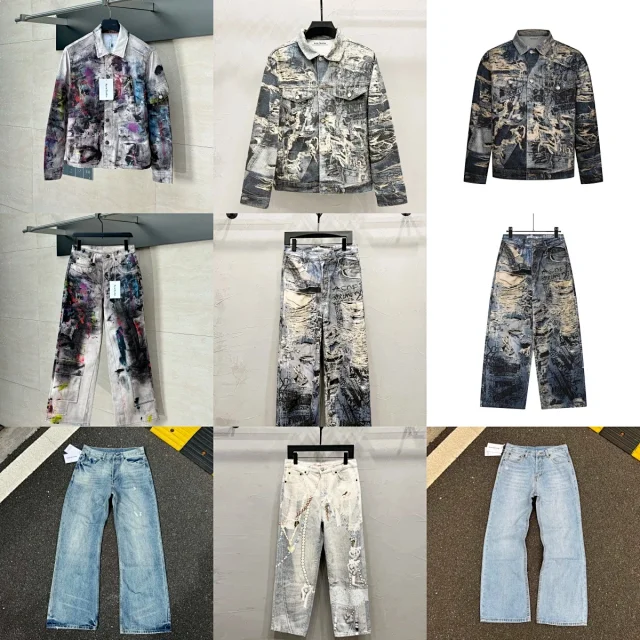 Acne Studios Jeans Graffiti-Print Loose-Fit product detail image 1