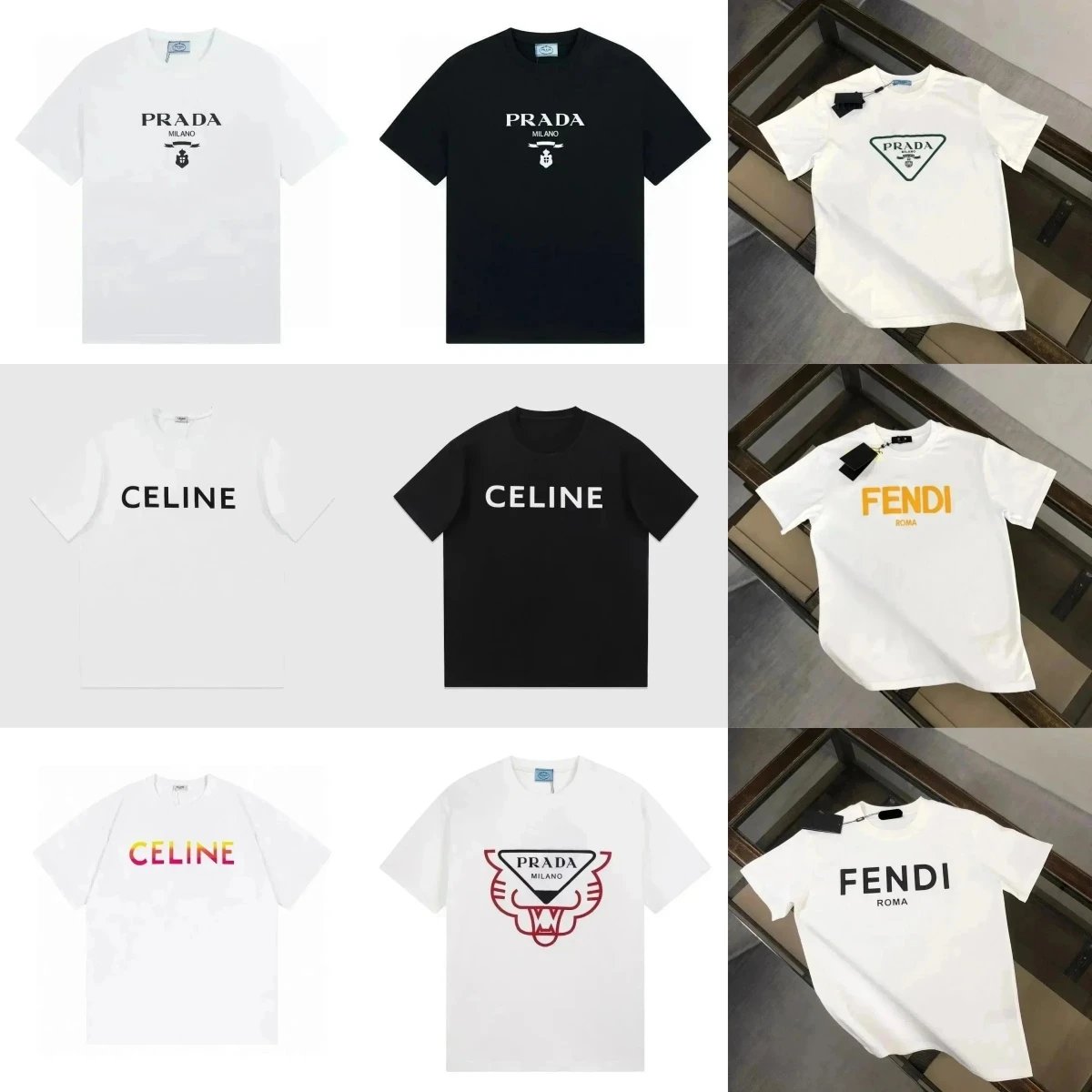 Prada, Celine, Fendi Logo T-Sh