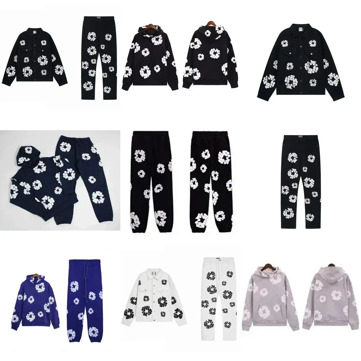 Denim Tears Flower Print Hoodi