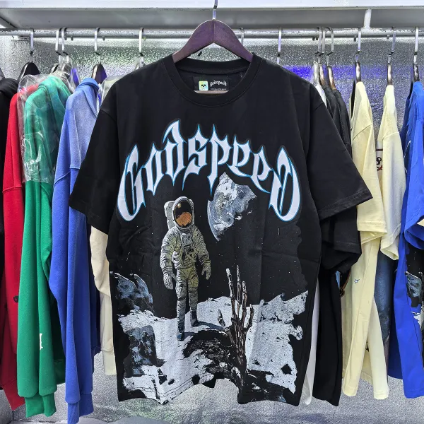 Godspeed Astronaut Print Green T-Shirt - 3
