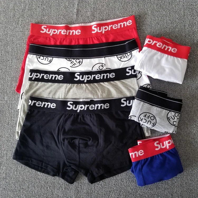 Supreme Boxer Shorts 6-Pack in Black, White, Red, Blue, Grey, and Beige