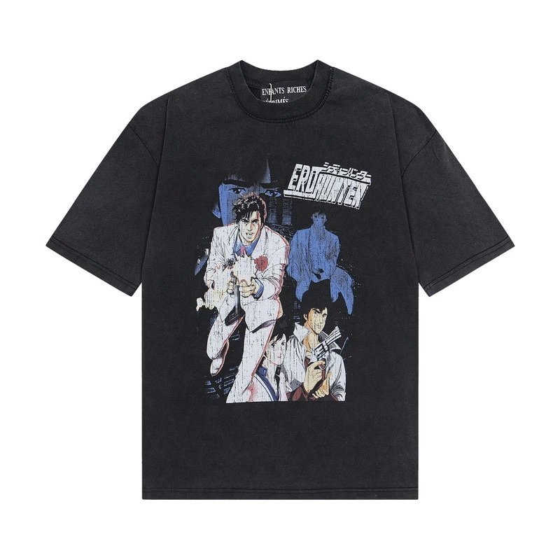 Enfants Riches Déprimés Graphic Print White Artistic Short Sleeve Shirt