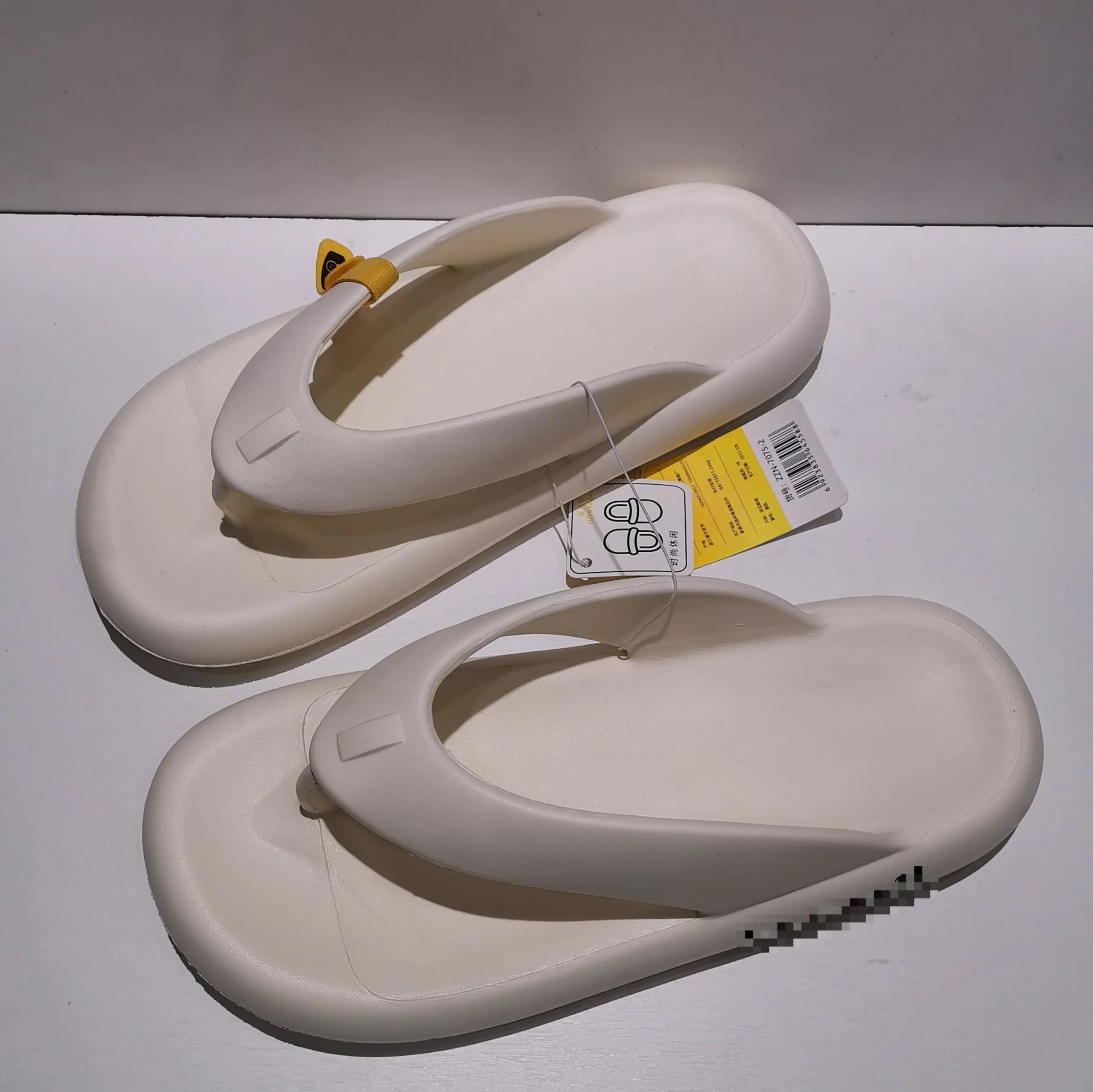 White Flip Flop Sandals with Y