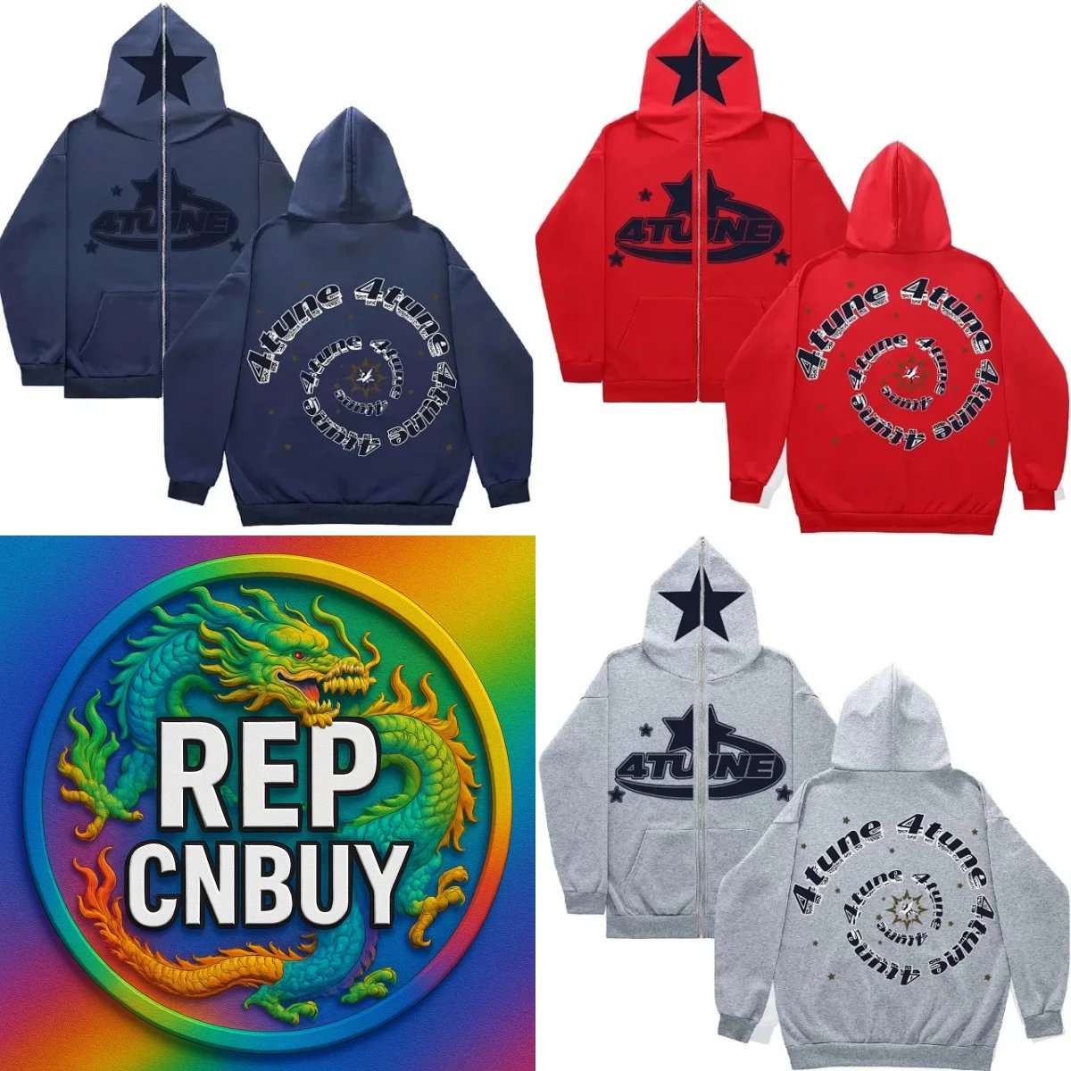 4Tune Zip-Up Hoodie in Blue, R