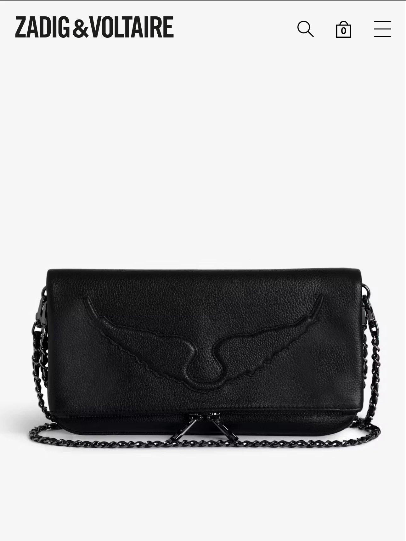 Zadig & Voltaire Black Leather Clutch Bag