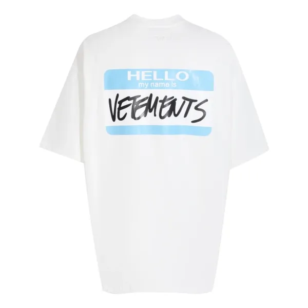 Vetements Hello Name Tag White T-Shirt - 7