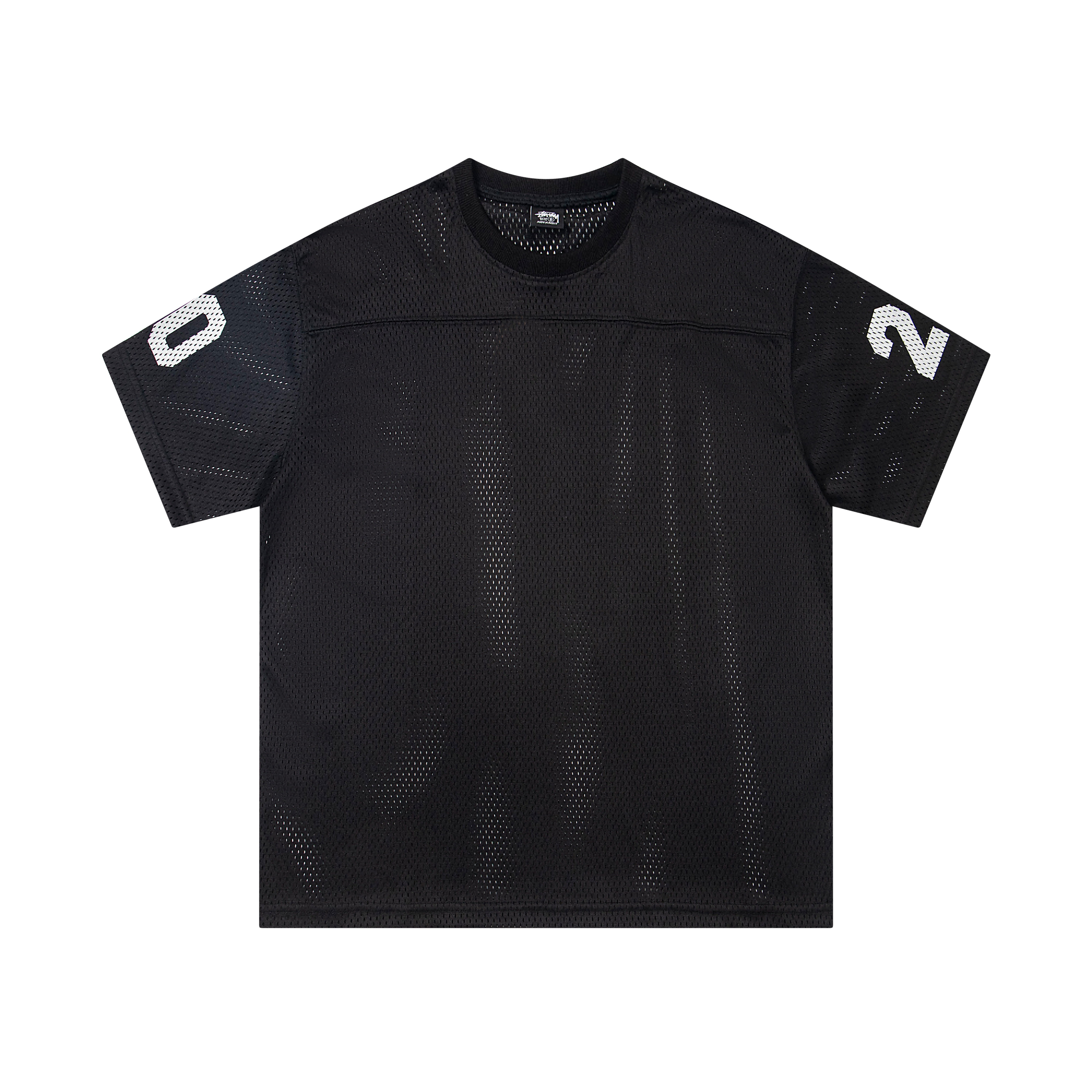 Stussy Mesh Jersey White Black Sporty T-Shirt