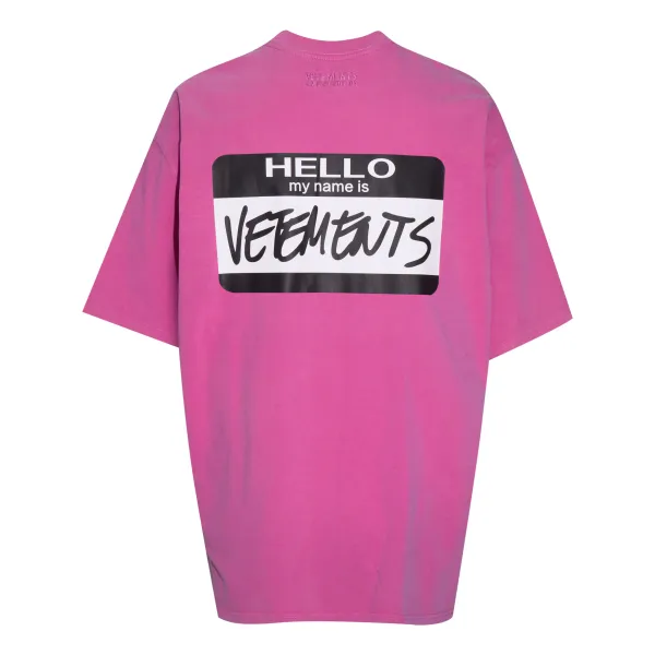 Vetements Hello My Name Is T-Shirt Pink - 1