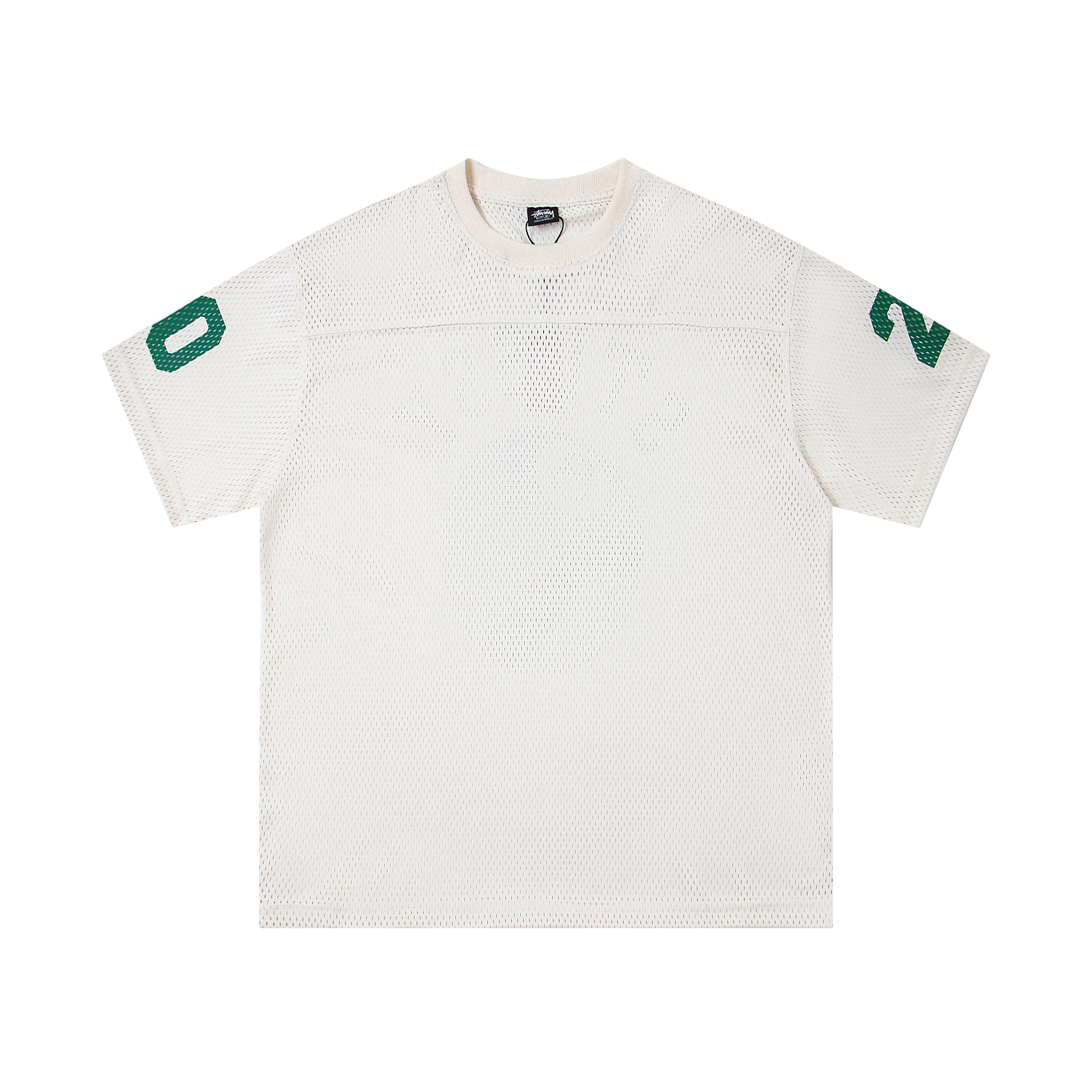 Stussy Mesh Jersey White Black Sporty T-Shirt