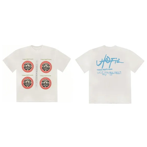 Fear of God Essentials Four Circle Print White T-Shirt - 1