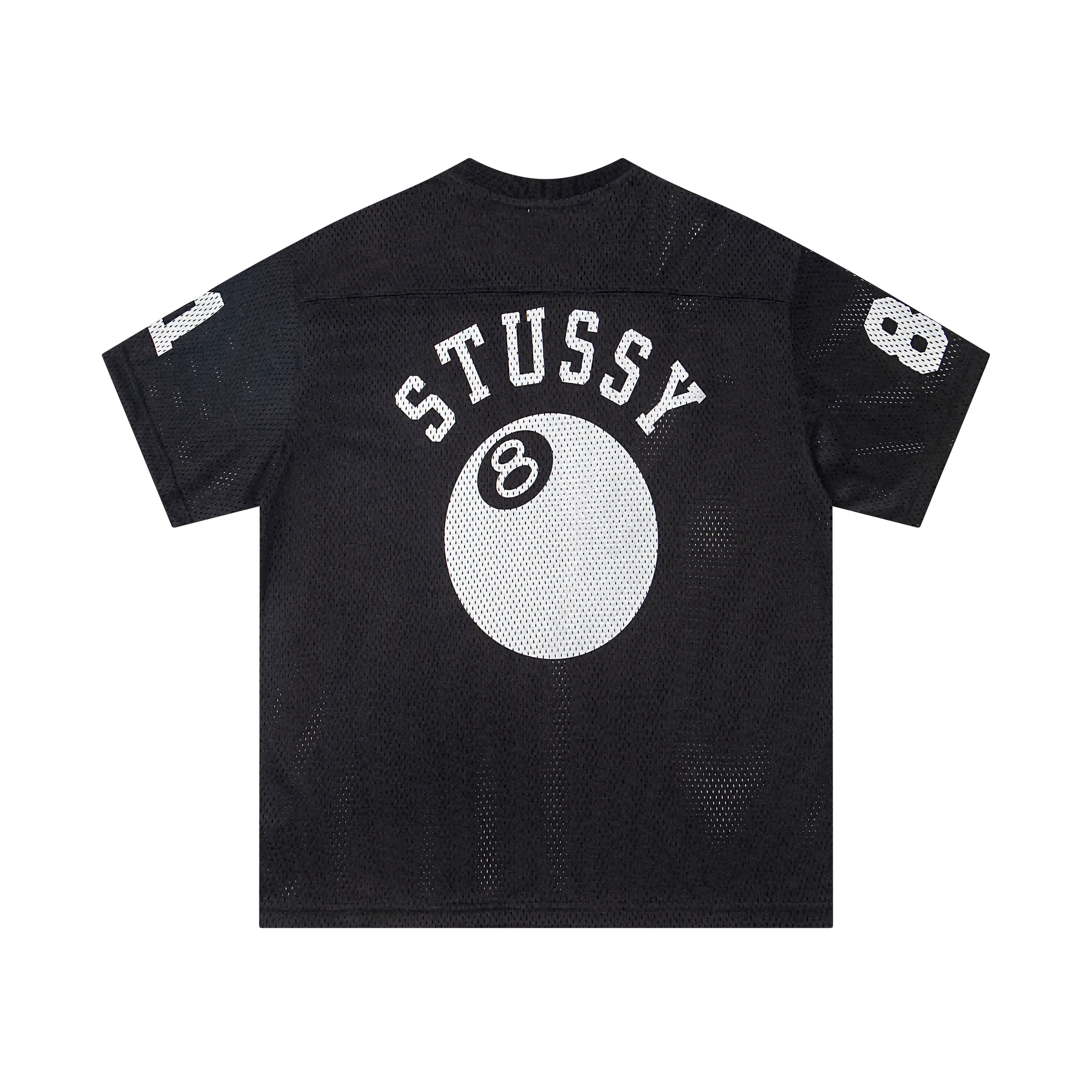 Stussy Mesh Jersey White Black Sporty T-Shirt