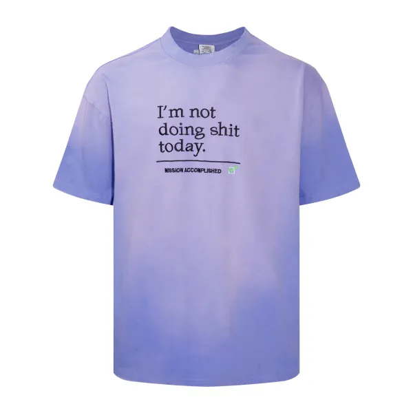Vetements I'm Not Doing Shit Today Gradient Purple T-Shirt - 1