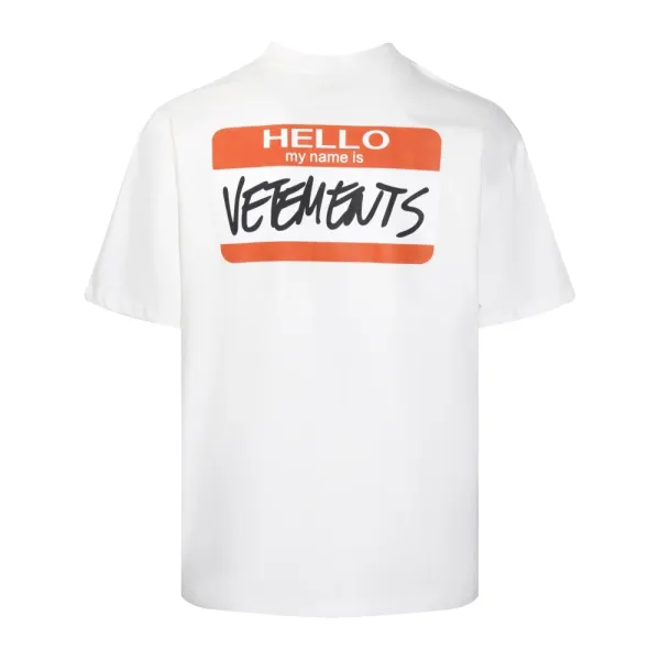 Vetements Hello Name Tag White T-Shirt - 1