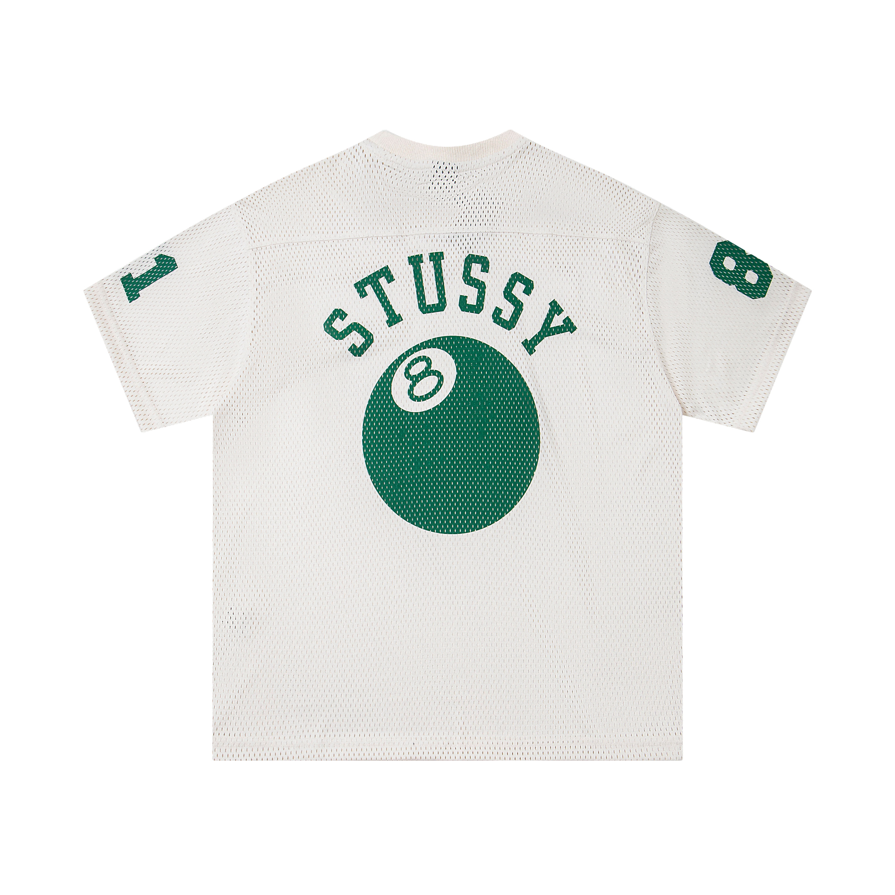 Stussy Mesh Jersey White Black Sporty T-Shirt