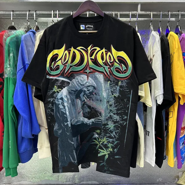 Godspeed Gothic Skull Graphic Purple T-Shirt - 6