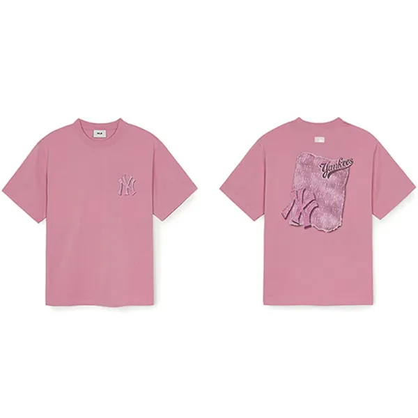 New York Yankees Pink Embroidered Logo T-Shirt - 1
