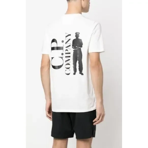 C.P. Company Logo Print White T-Shirt - 1