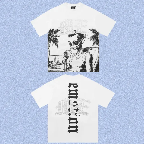 Design Alien Beach White T-Shirt - 1