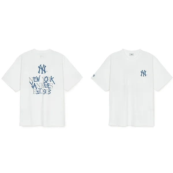 New York Yankees Graphic Print White T-Shirt - 1