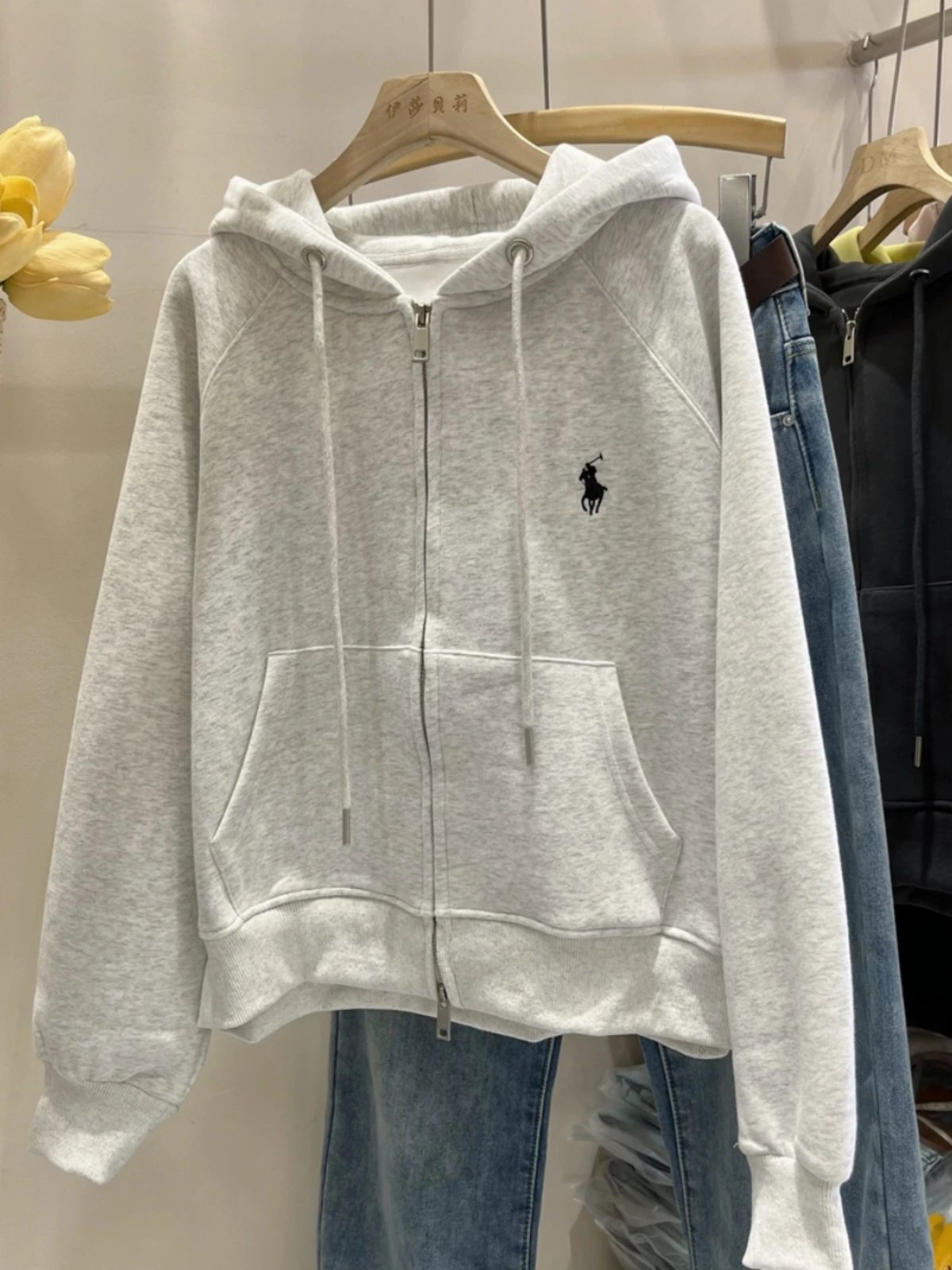Ralph Lauren Grey Zip-Up Hoodi