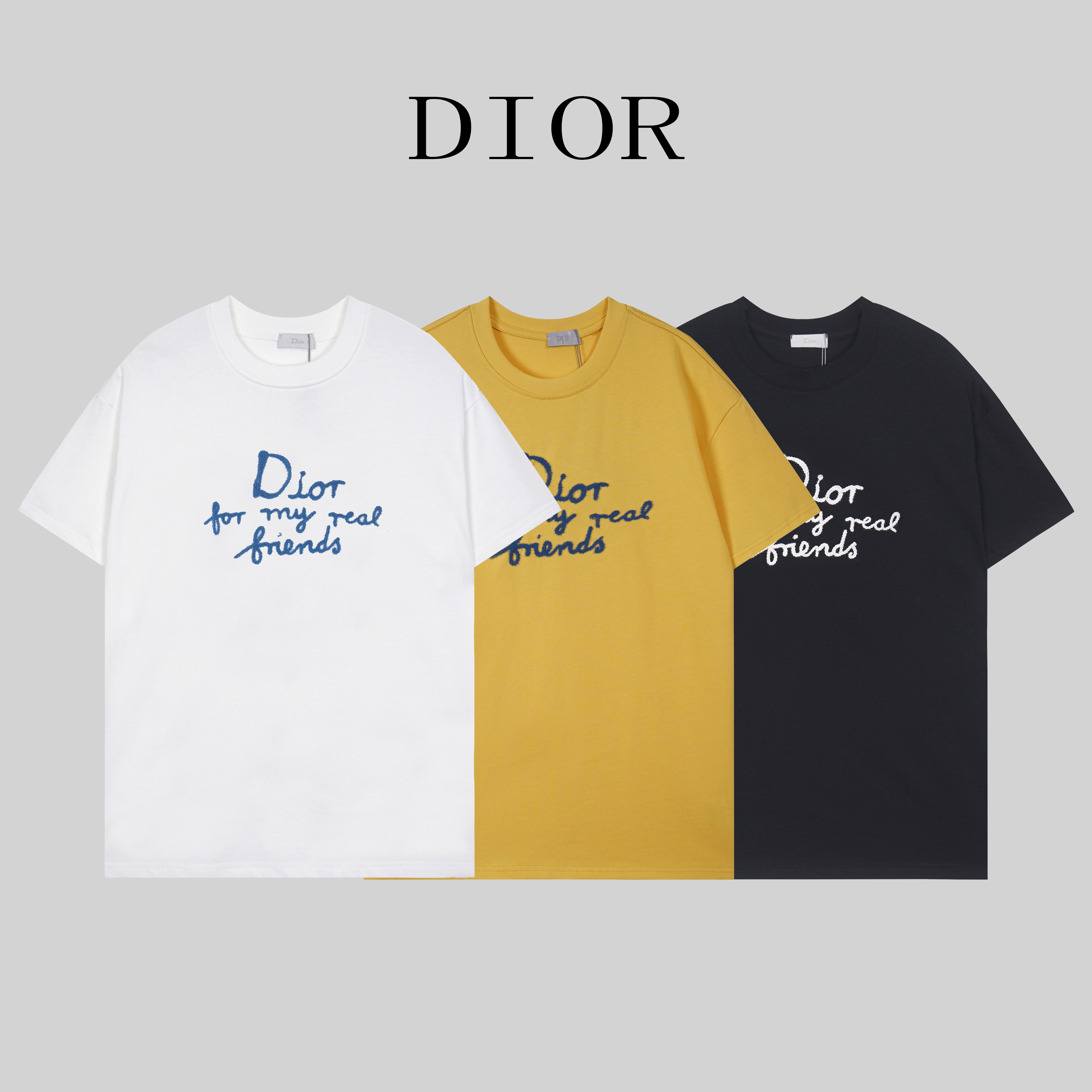 Dior White Yellow and Black T-