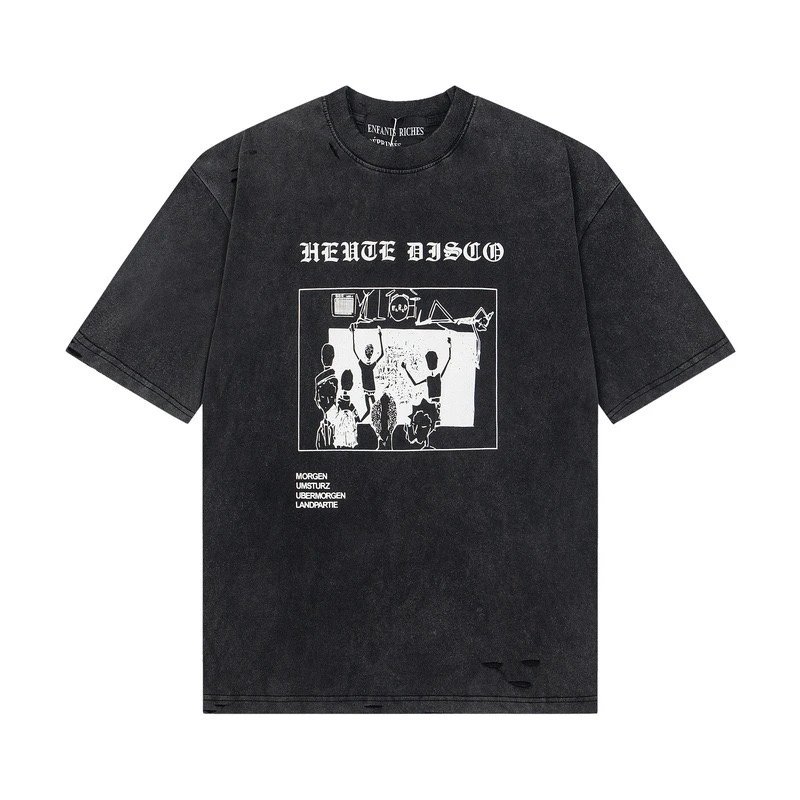Enfants Riches Déprimés Graphic Print White Artistic Short Sleeve Shirt