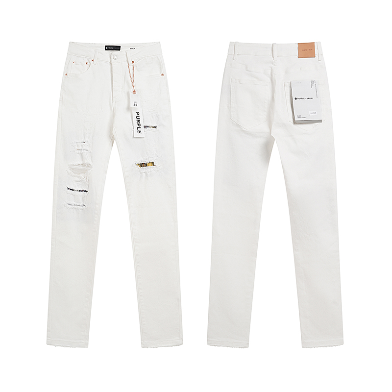 Purple White Distressed Skinny
